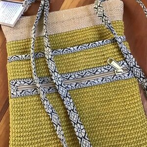 New Jute Handbag Mustard Gold Yellow Hipster Sling Bag Handmade Natural Fiber